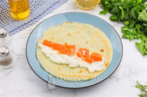Блины с форелью и творожным сыром — рецепт с фото пошагово