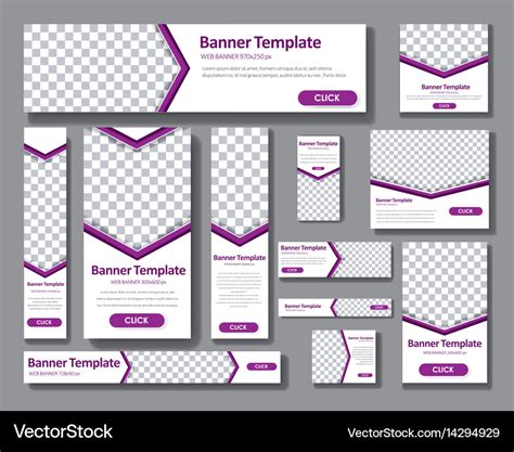 Templates Web Banners In Standard Sizes Royalty Free Vector