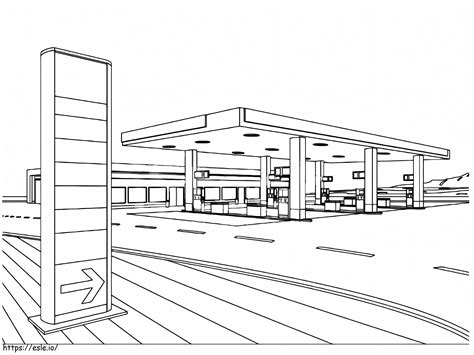 Gasolinera Para Imprimir Gratis Para Colorear