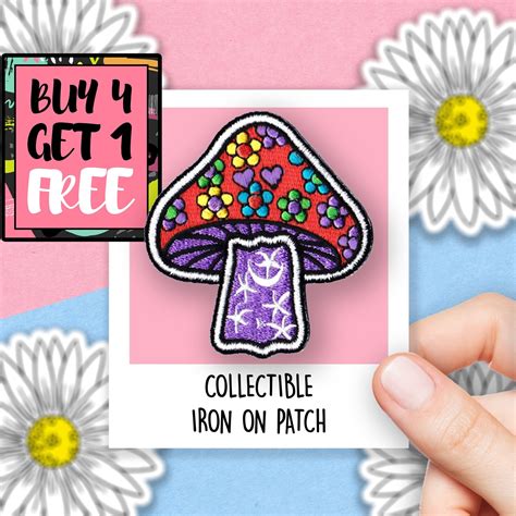 Mushroom Psychedelic Patch Hippy Space Patches Embroidered Etsy