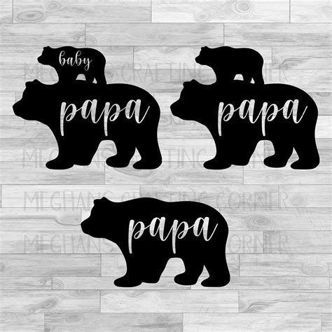 Papa Bear Svg Papa Bear And Baby Bear Svg Baby Bear Svg Svg File