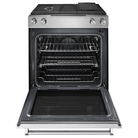 KitchenAid KSDG950ESS 30 Inch 4 Burner Dual Fuel Downdraft Slide In