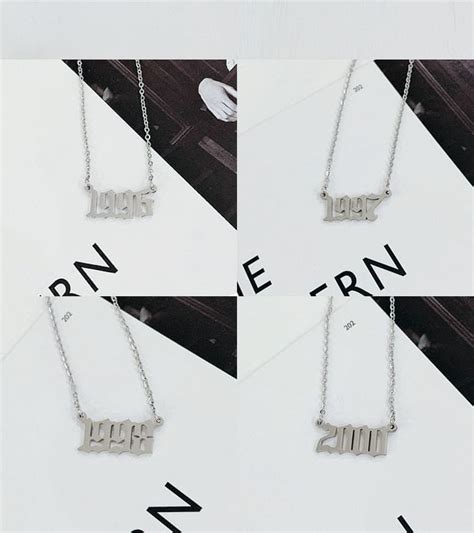 PANGU Stainless Steel Numerical Pendant Necklace YesStyle