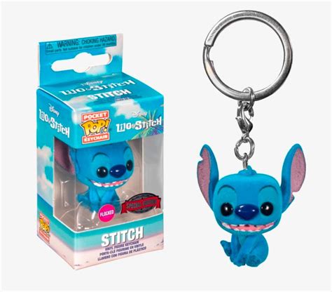 Chaveiro Stitch Flocked Funko Pop Pocket Keychain Lilo Stitch