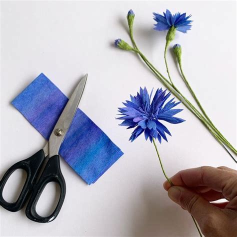 Blue Cornflowers Stunning DIY Paper Wedding Flowers