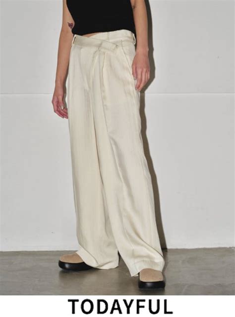 楽天市場即日出荷 セール40 OFF TODAYFUL トゥデイフル Asymmetry Twill Trousers 24秋冬