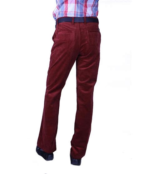 Koutons Maroon Cotton Regular Fit Casual Trouser - Buy Koutons Maroon ...