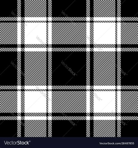 Buffalo Check Plaid Pattern Black White Royalty Free Vector