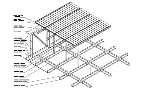 Wooden Roof 3D view for Drawing DWG File - Cadbull