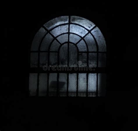 Picture of a Window at Night Time with Some Creepy Lights Stock Photo ...