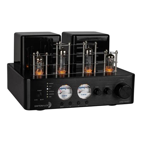 Dayton Audio Hta100bt Hybrid Tube Amplifier Bt50 Phono 2x50w 4 Ohm