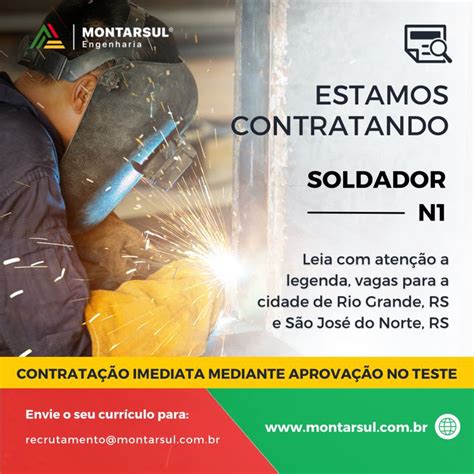 Salário Soldador Nível 1 - Estamos contratando Soldador N1 (Arame Tubular - Estruturas e Chaparia ...