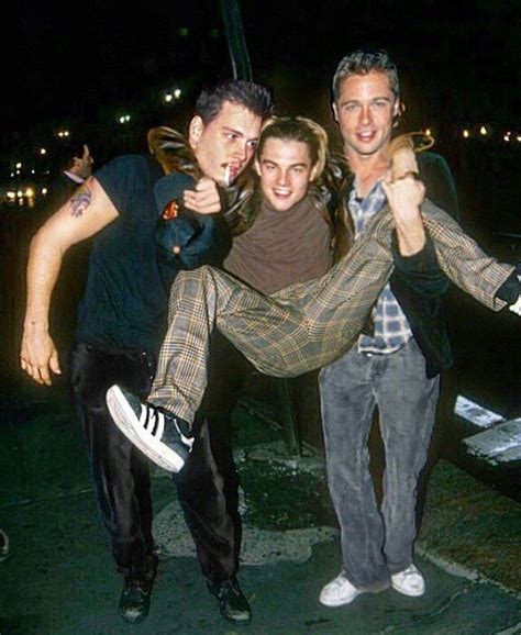 Johnny Depp, Leonardo DiCaprio and Brad Pitt, 199X #johnnydepp #