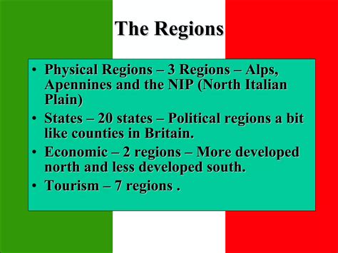 Lesson 3 Italy – The Seven Regions | PPT