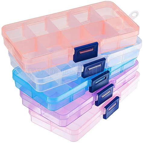 Shop Ph Pandahall 5 Pack 10 Grids Rectangle Plastic Bead Storage Box