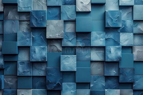 Geometric Blue And Grey Squares Banner Design With Layered Material