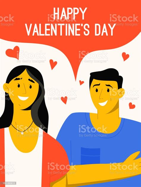 Vector Poster Of Happy Valentines Day Concept Stock Illustration