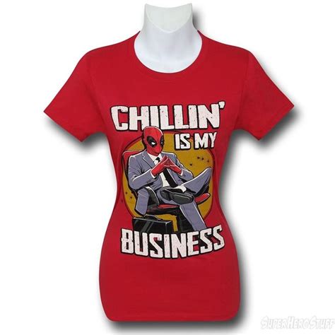 Deadpool Chillin Business Womens T Shirt Business Women T Shirts