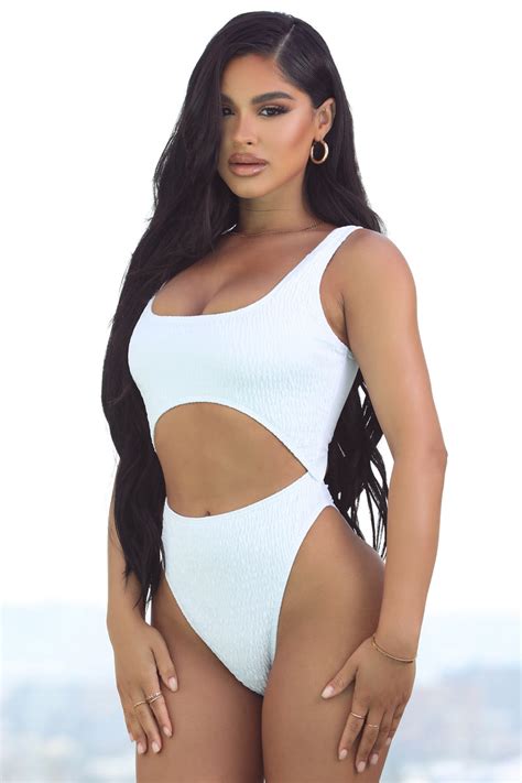 Drinks And Tans Smocked One Piece Swimsuit White Fashion Nova Swimwear Fashion Nova