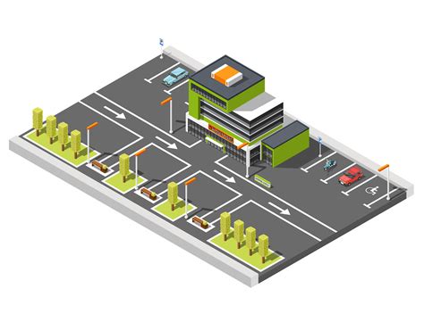 Shopping Center Parking Composition 470497 Vector Art at Vecteezy