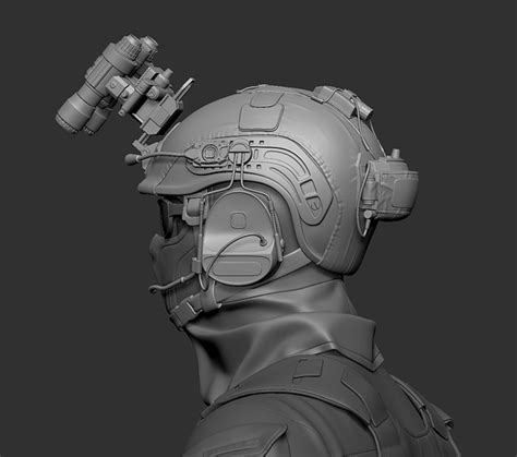 Tactical Military Helmet Zbrush Blender High Poly Works In Progress