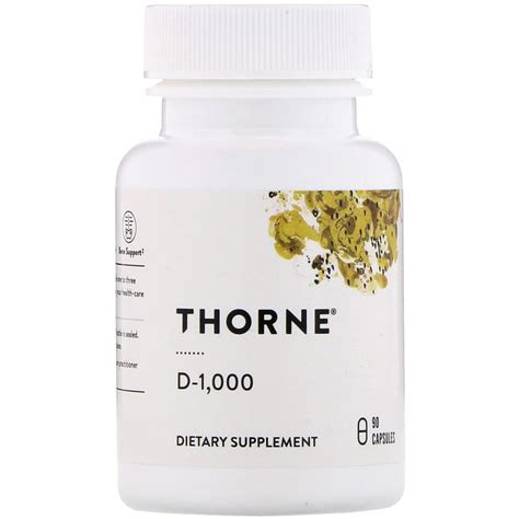 Витамин Д3, Vitamin D, Thorne Research, 1000 МЕ, 90 капсул - купить ...