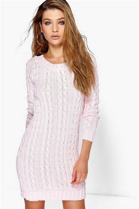 Cable Knit Mini Dress Boohoo