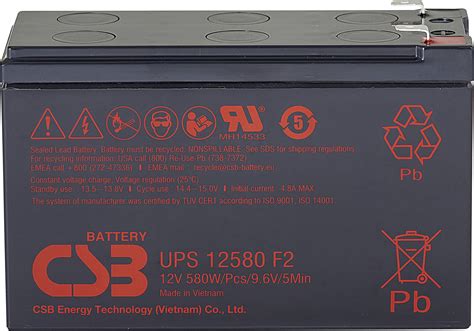 Buy CSB Battery UPS 12580 High Rate UPS12580F2 VRLA 12 V 9 4 Ah AGM W