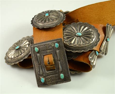 Vintage Silver Navajo Concho Belt - Hoel's Indian Shop