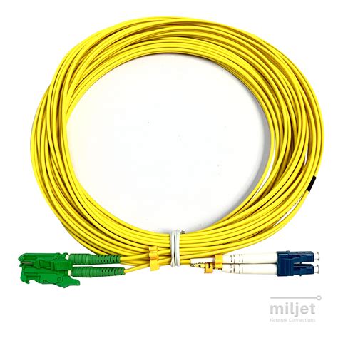 Cordão Óptico 20m E2000 APC LC UPC SM 9 125 OS2 Duplex 2 0mm LSZH