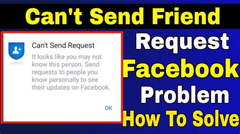 Can T Send Request On Facebook Problem Fb Can T Send Request On