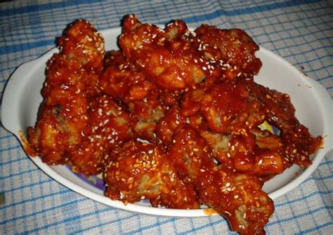 Korean Spicy Fried Chicken Yangnyeom Tongdak Recipe By Md Adam Recipe Spicy Fried Chicken