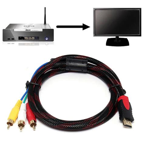 US 5Ft HDMI To 3 RCA Video Audio AV Component Converter Adapter Cable ...