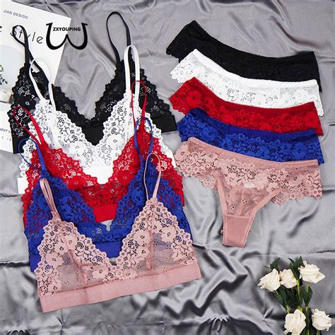 Zxyouping Conjunto De Calcinha De Soutien De Renda Sexy Lingerie