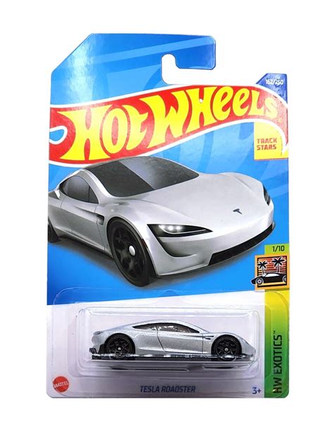 Hot Wheels Silver Tesla Roadster Kids Model Diecast Toy Car 164 Hcv04