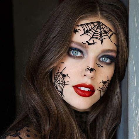 Buy Konsait 65pcs Halloween Spider Face Tattoos Spider Web Spider Net