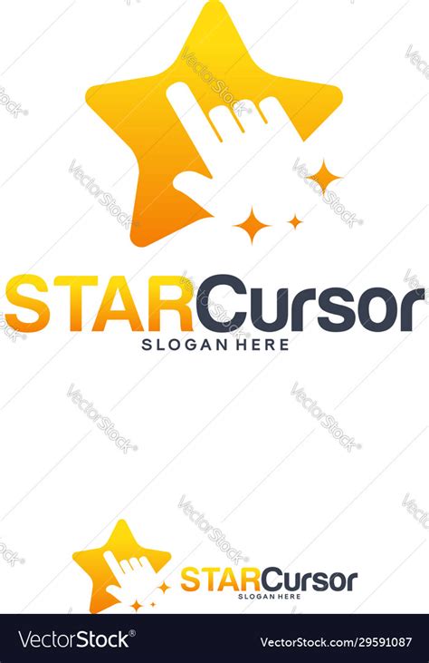 Star Cursor Logo Designs Concept Iconic Tech Vector Image