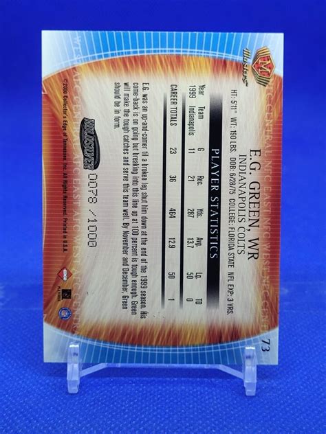 Collector S Edge Masters Holosilver Colts Football Card E G