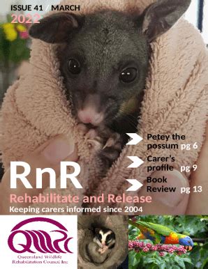 Fillable Online Qwrc Org Petey The Possum Pg 6 Carer S Profile Pg 9