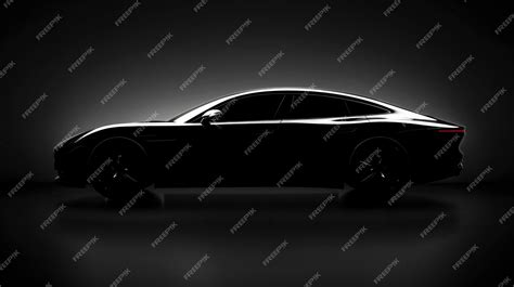 Premium Photo | Black car silhouette on black background