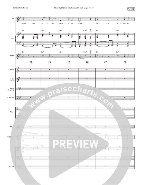 Silent Night Heavenly Peace Choral Anthem Satb Orchestration We