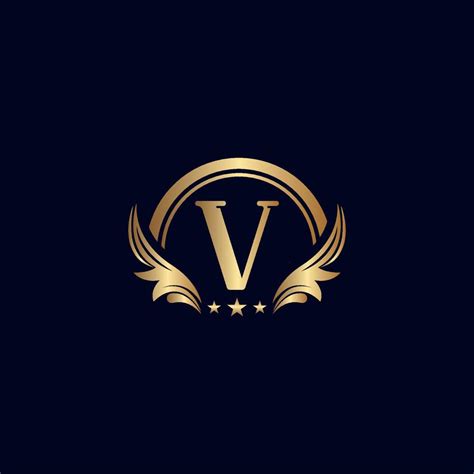 Luxury Letter V Logo Royal Gold Star 11801503 Vector Art At Vecteezy