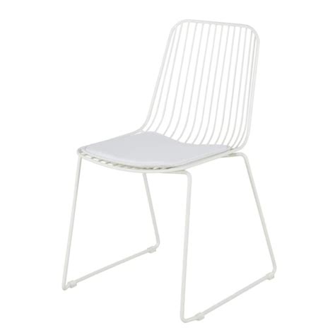 Chaise En M Tal Blanc Huppy Maisons Du Monde