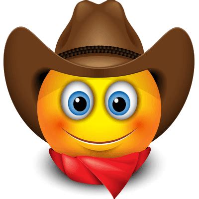 Cowboy Smiley Face Emoji