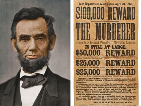 A Rare Poster Offering A Reward For Abraham Lincolns Murderer John Wilkes Booth And His