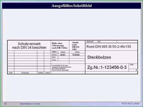 Einzahl Schriftfeld Din En Iso Vorlage Kostenlos Vorlagen