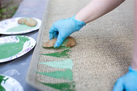 How To Make A Potato Stamped Rug Hgtv