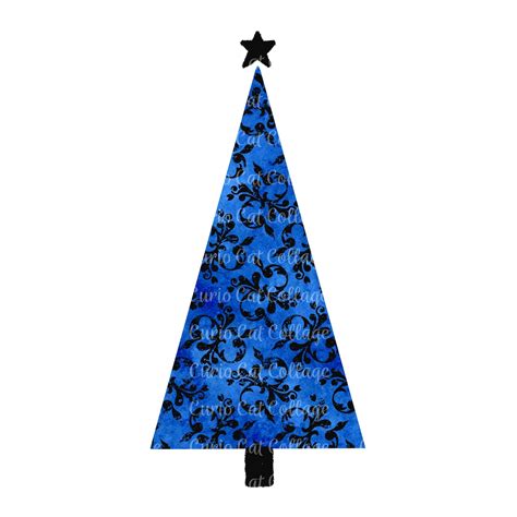 Blue Christmas Tree Clip Art Digital Download Back the | Etsy