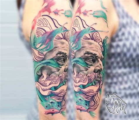 Neptun Statue Tattoo By Adrianna Marta Grzelak Photo