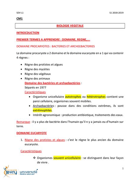 Biologie végétale Notes de cours 1 36 Warning TT undefined